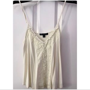 Cream/off-white crochet tank top